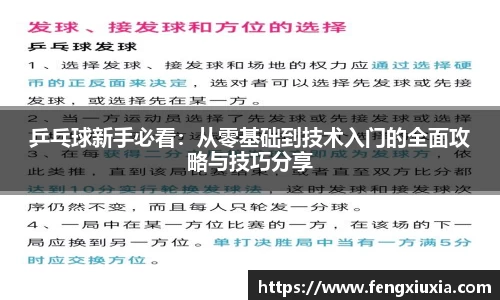 乒乓球新手必看：从零基础到技术入门的全面攻略与技巧分享