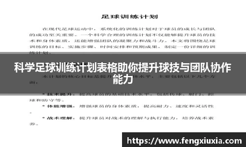 科学足球训练计划表格助你提升球技与团队协作能力